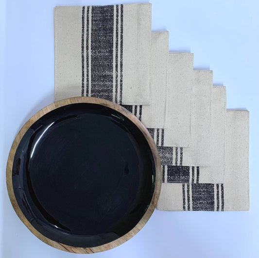 Gift pack- Wooden Round Tray & Set of Six Tea Coasters